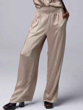 NWT Simply Vera Vera Wang Satin Wide Leg Pull-On Pants Sz Large
